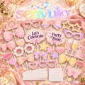 senvulo™ Snap & Celebrate Photo Booth Props Kit, 24-Piece Cardstock Glasses, Bows, Stars and Party Signs for Birthday and Graduation Pictures