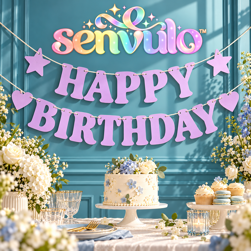 senvulo™ Make It Yours DIY Letter Banner Kit, 100 Cardstock Letters, Numbers and Symbols for Custom Birthday, Graduation and Shower Garlands